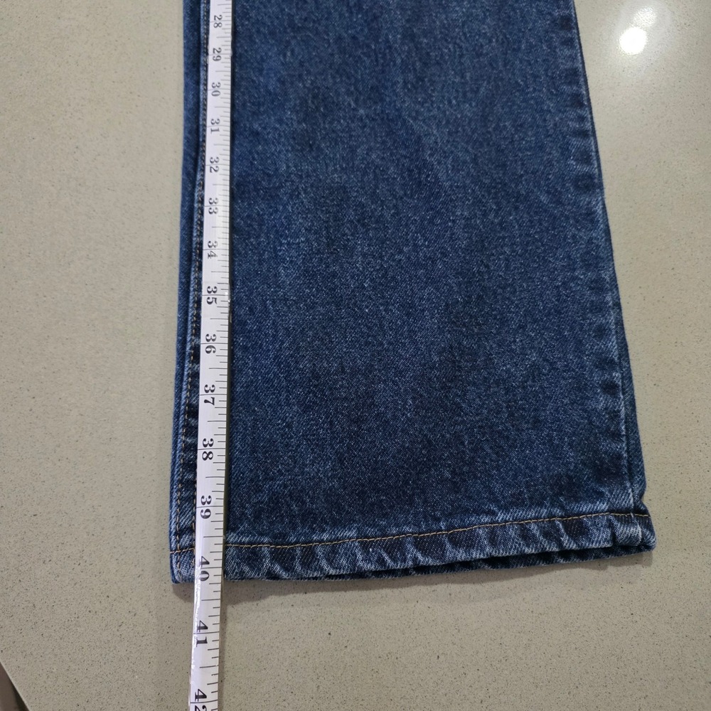 Wrangler Mens Regular Fit Jeans Dark Wash‎ Indigo 100% Cotton 40x30 96501MR - Picture 5 of 9